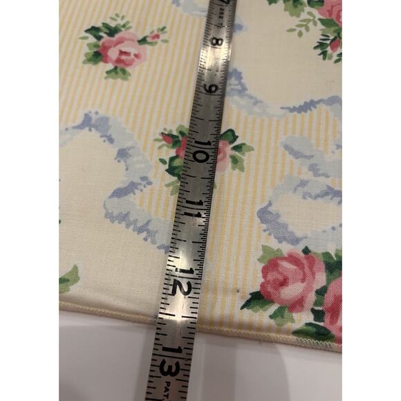 6 Vintage Yellow Blue Cabbage Roses Floral placemats Cottagecore Shabby Chic - Picture 7 of 7